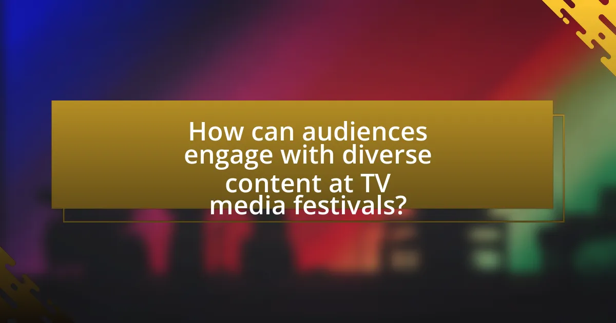 How can audiences engage with diverse content at TV media festivals?