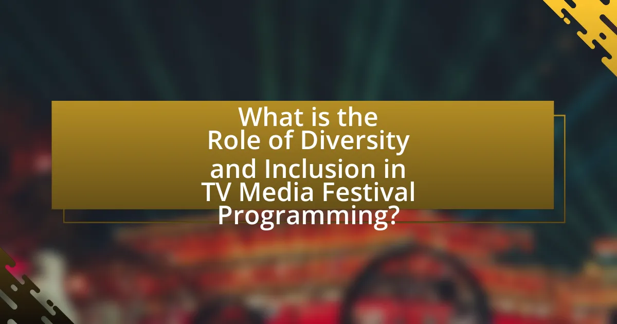 What is the Role of Diversity and Inclusion in TV Media Festival Programming?