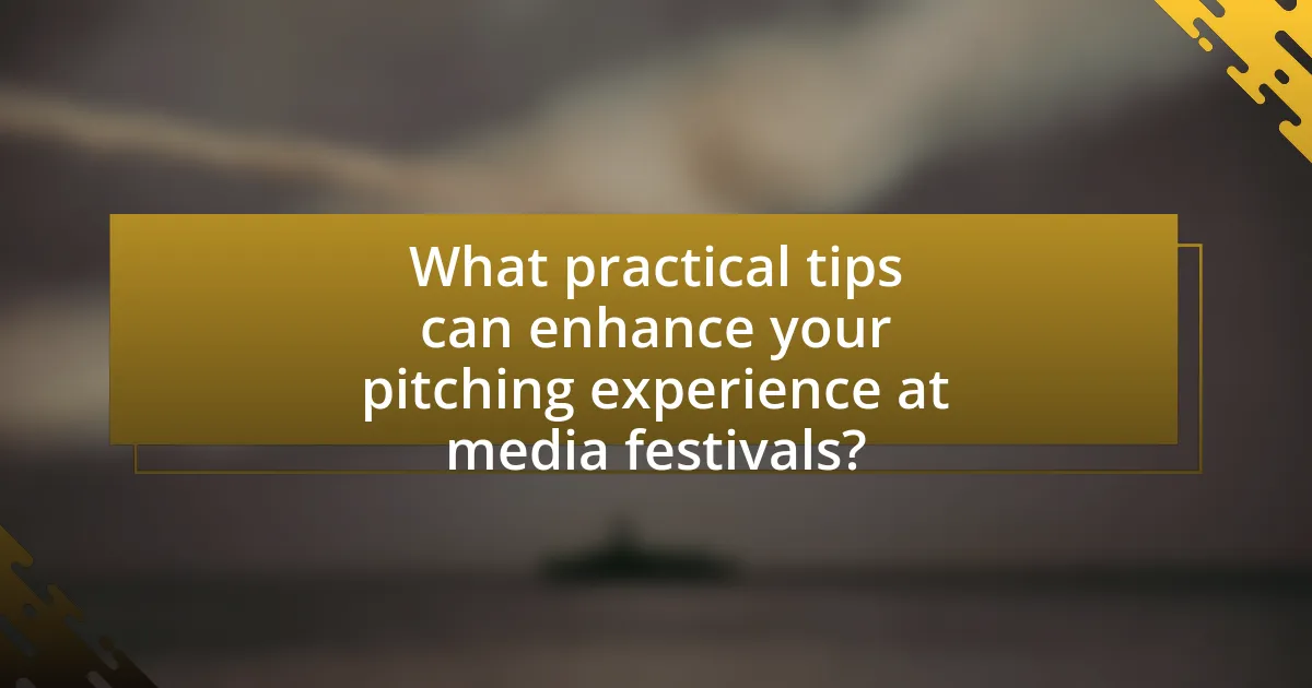 What practical tips can enhance your pitching experience at media festivals?